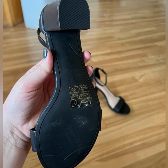 Black Open Toe Chunky Heel Women’s Size 10 - Picture 3 of 5